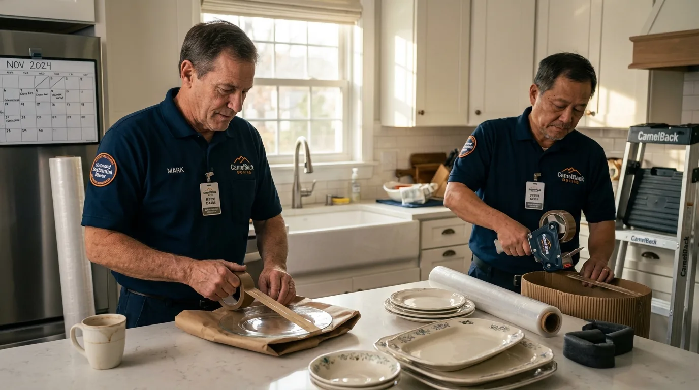 Professional crew packing kitchen dishware in King City, MO